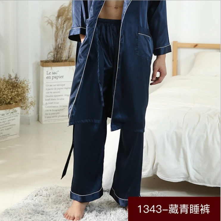 men's pajama sets New Arrival Silky Satin Men Sleep Bottoms Summer Casual Home Wear Animal Print Shorts Male Pyjama Short Skeep Pants black silk pajamas Men's Sleep & Lounge