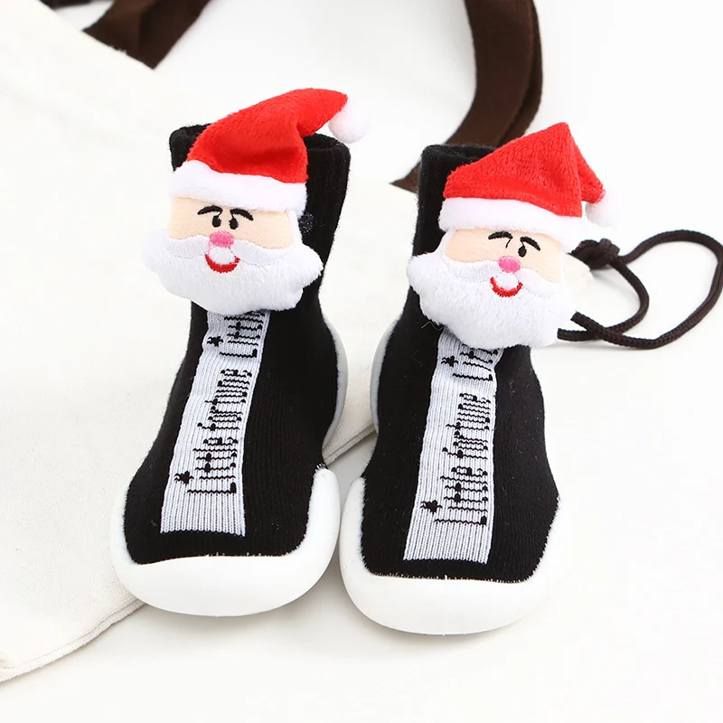 Santa Claus Детская обувь для девочек и мальчиков; мягкая удобная Уличная обувь; мягкая детская обувь с рисунком; обувь для первых шагов; нескользящая обувь для малышей - Цвет: Santa Claus