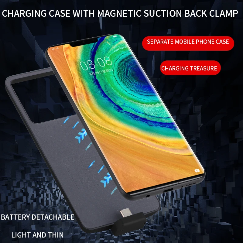 Расширенный телефонный контейнер для аккумуляторных батарей для huawei mate 30 Pro быстрая крышка зарядного устройства 7000 мАч портативный чехол-аккумулятор