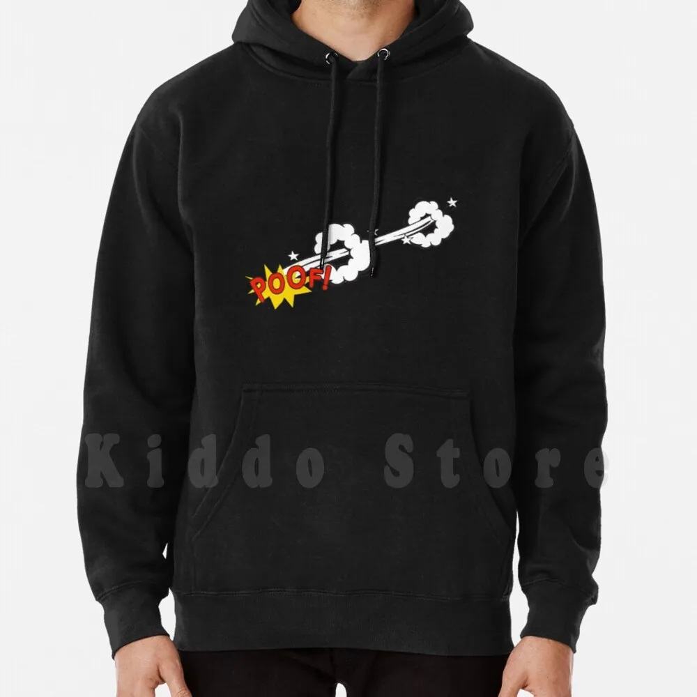 Comic Poof! Felpa Con Cappuccio Manica Lunga Comic Cartoon Effetto Sonoro Cloud Bubble Humor Boom Poof Poof Bang Wow Smack Symbol