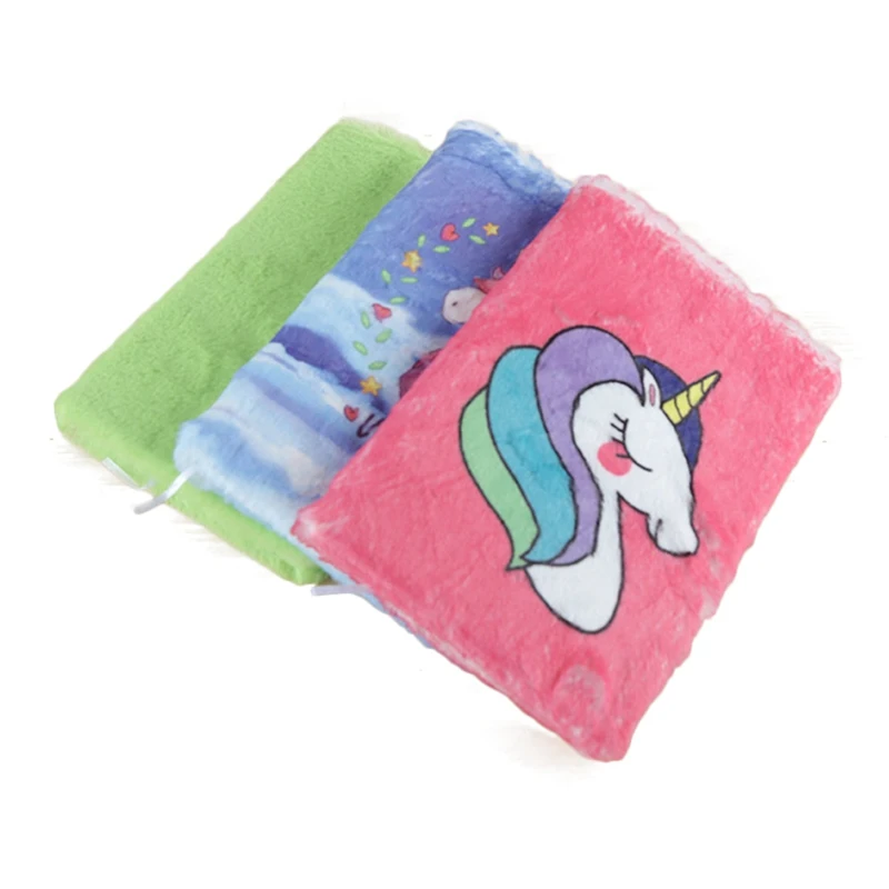 

1Pcs Cartoon Colorful Unicorn Plush A5 Notebooks Portable Diary Planner Notepad Office School Supplies