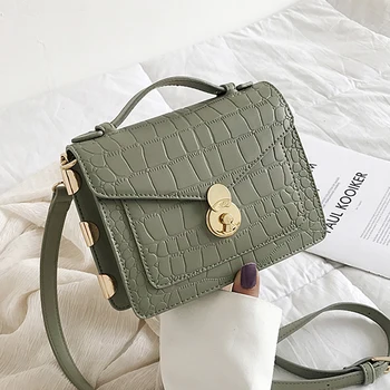 

green Matcha Crocodile Pattern PU Leather Crossbody Bags Women 2019 Small Chain Handbag small bag Hand Bag Ladies Shoulder Bags