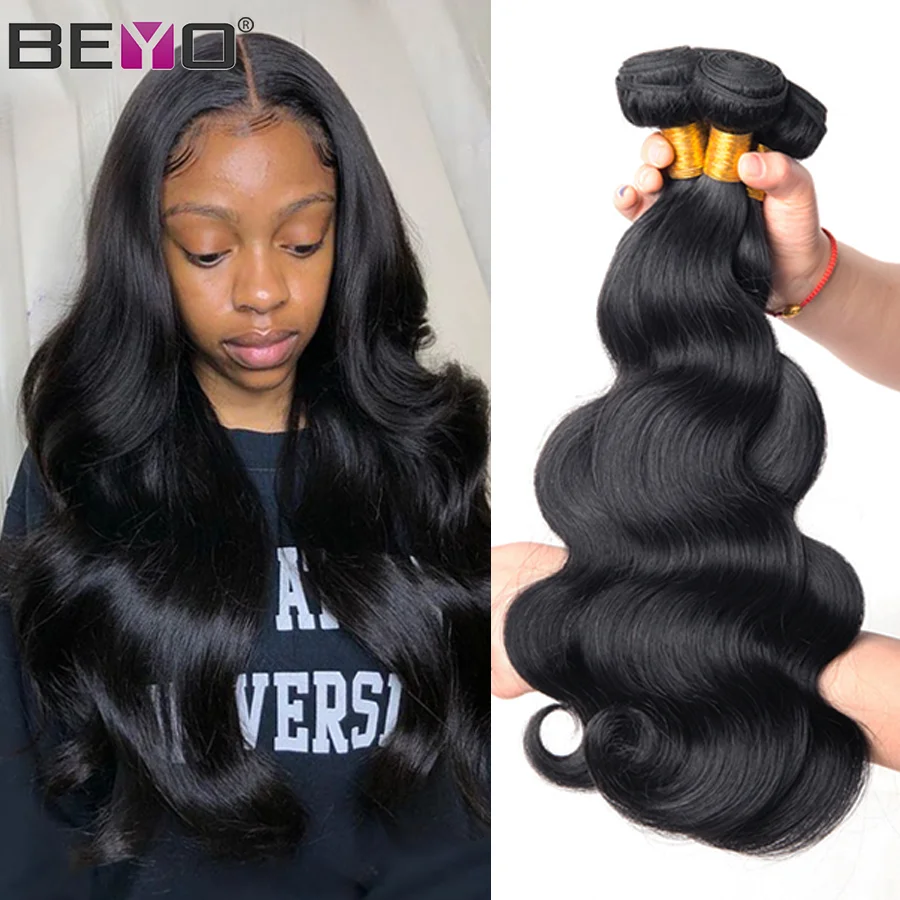 Get This Bundles Hair-Extension Beyo-Hair Body-Wave Deals Malaysian Natural-Color 3 8-28inch Non-Remy 32802637300