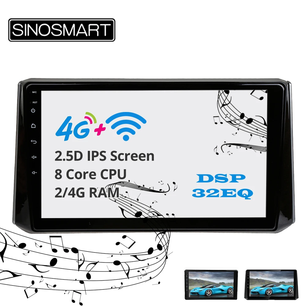 Sinosmart Android 8,1 ips/QLED 2.5D экран автомобильный gps радио навигационный плеер для Toyota Corolla Prius Sienna fortuner