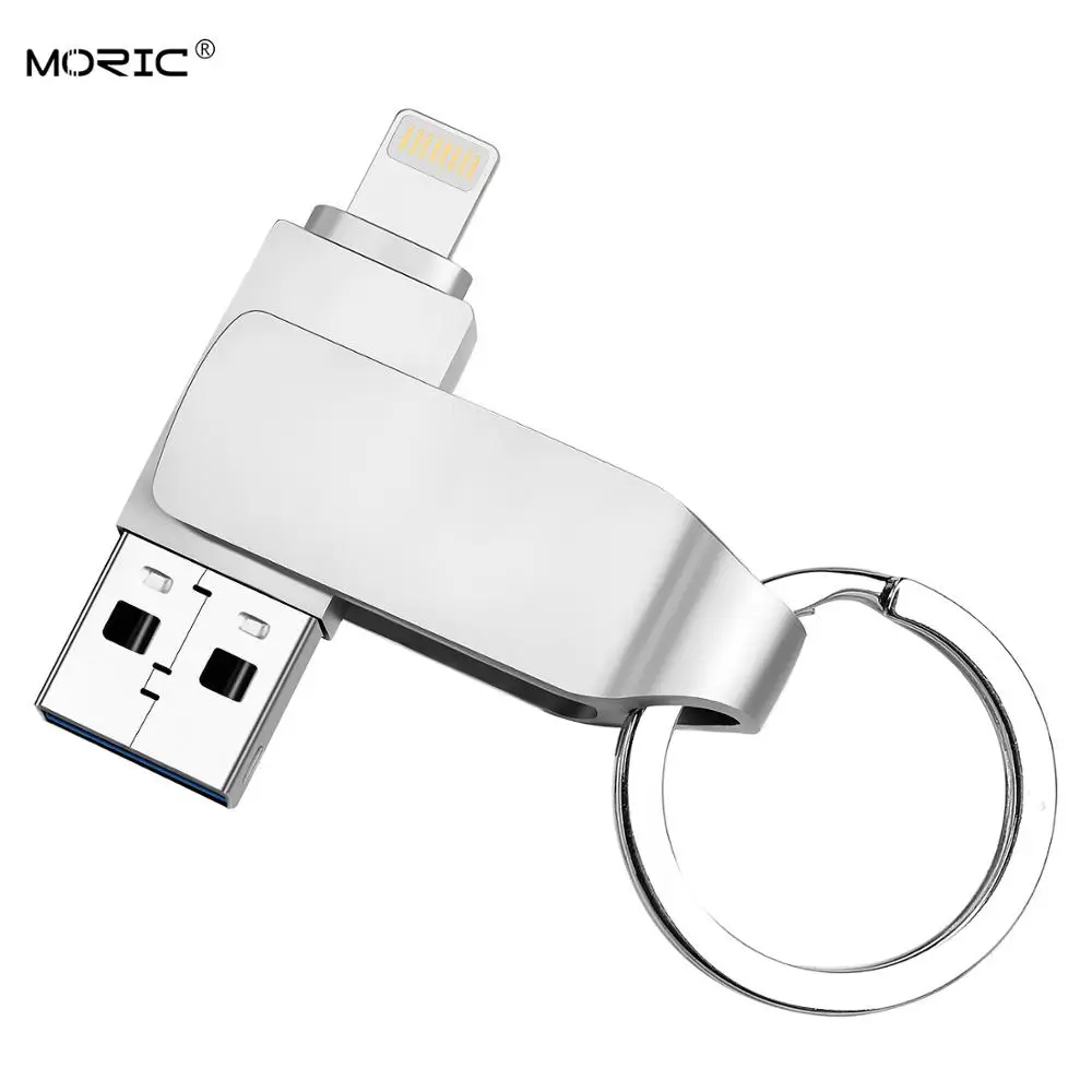 USB флеш накопитель 8GB16G32G64G128G256GB для iPad iPhone 5S/6/6S/7/7plus/8/X/XS/XR 3in1 Флешка карта памяти|USB