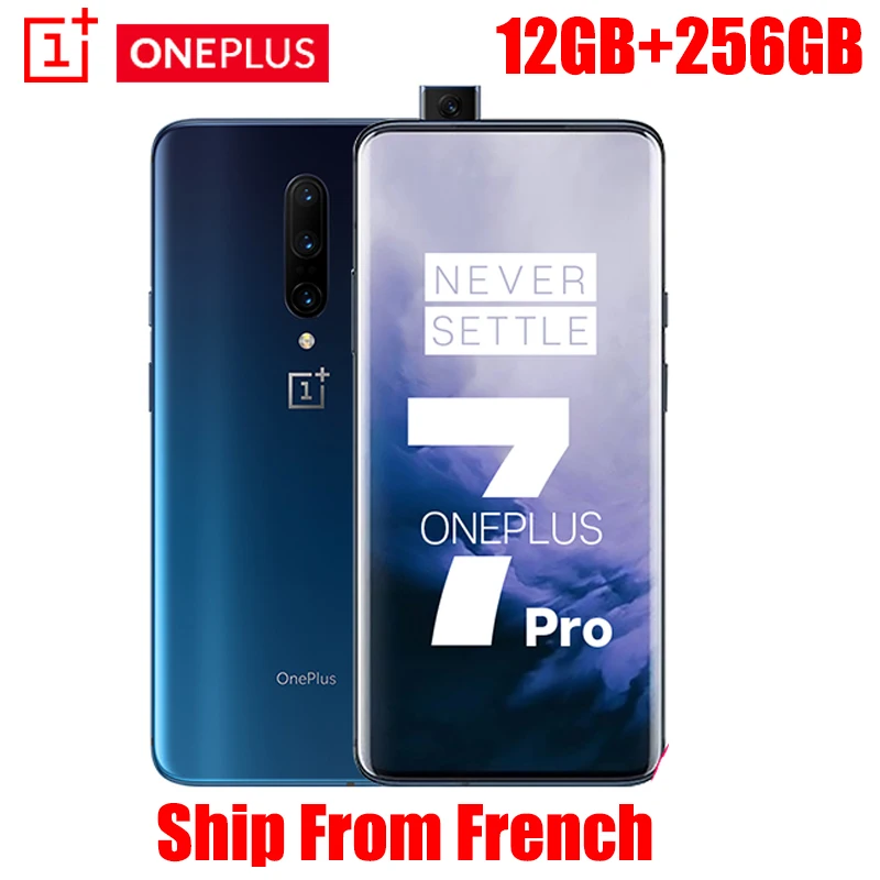 OnePlus 7 Pro Global Rom 256 ГБ синий Восьмиядерный процессор Snapdragon 855 6,67 дюйма 2K+ жидкий AMOLED экран Разблокировка мобильного телефона UFS 3,0