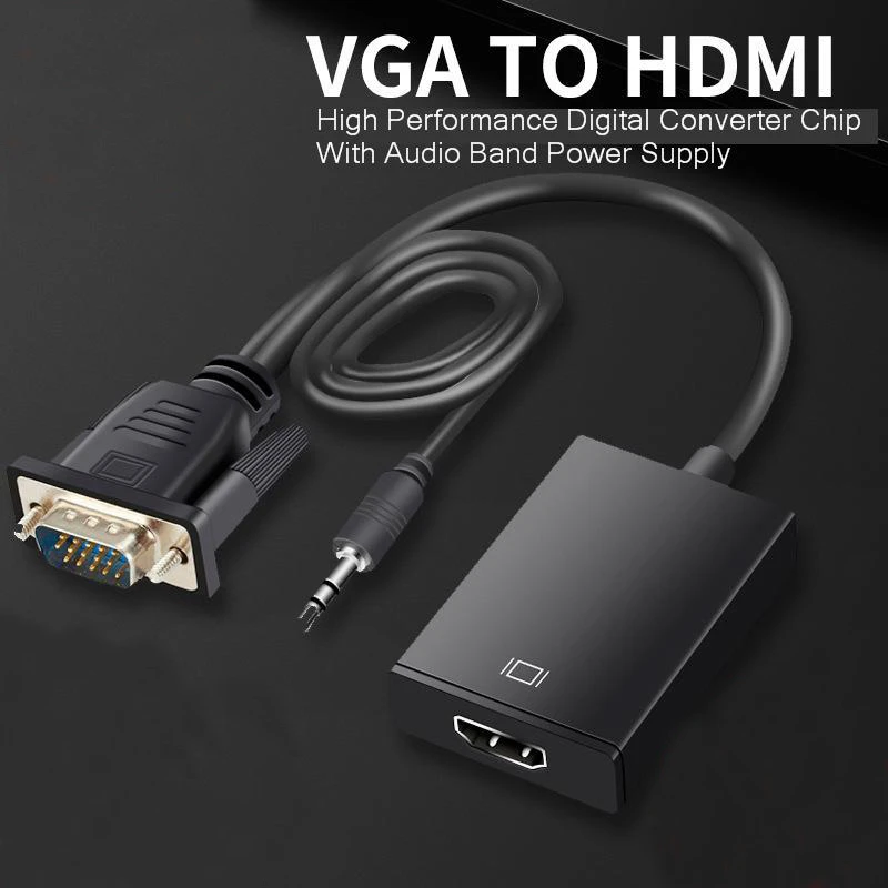

SeenDa HDMI to VGA Adapter Digital to Analog Video Audio VGA To Hdmi For PC Laptop Tablet Male To Famale Converter Adapter