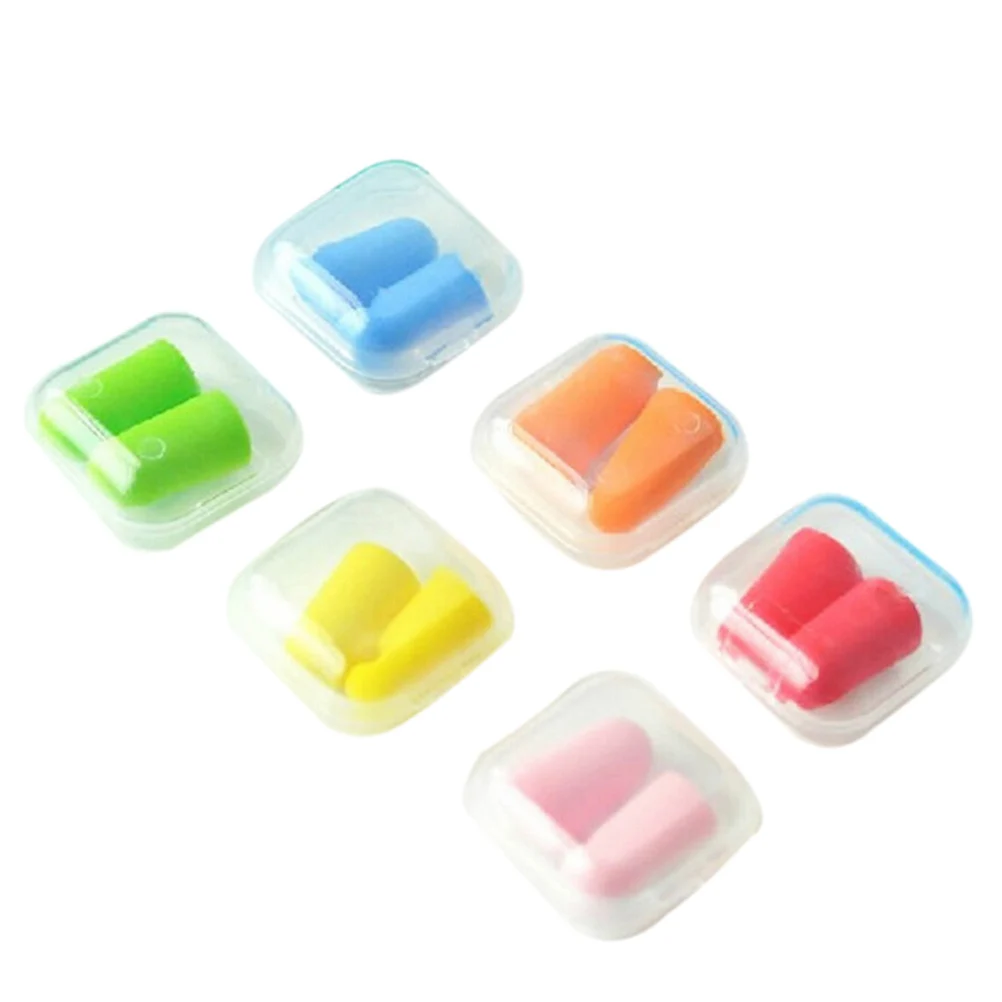 5Pairs Comfort Earplugs Noise Reduction Foam Soft Ear Plugs Box-packed Earplugs Protective For Sleep Slow Rebound Earplugs