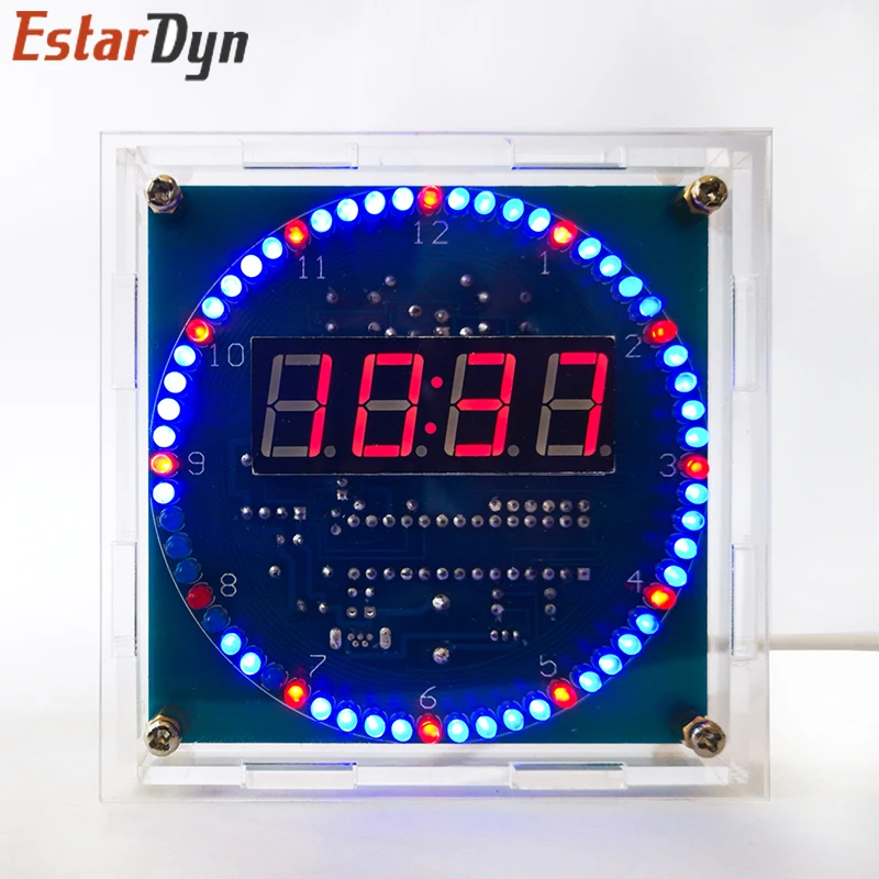 Horloge Numérique LED 4 Chiffres - Affichage Heure, Température, Date, Contrôle De Luminosité, Blanc