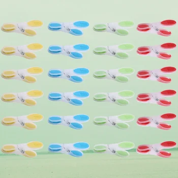 

2 Set 24Pcs Plastic Clothespins Laundry Plastic Clothes Pegs Antiskid Clip Clamps (Assorted color)