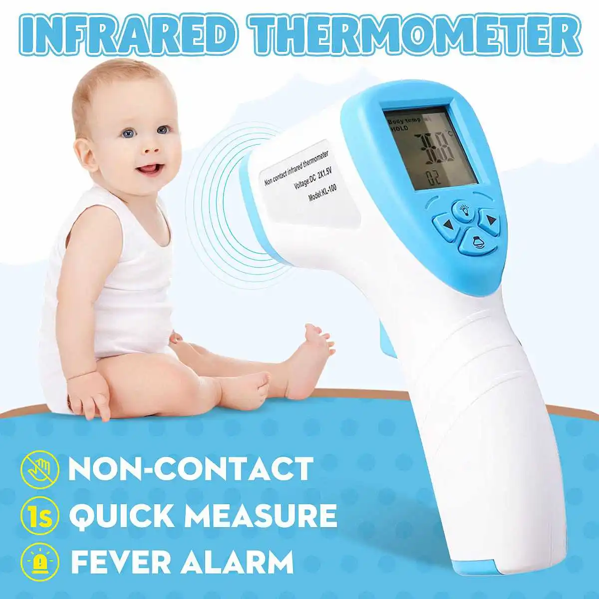 

Digital Baby Adult Fever Infrared Thermometer Portable Body Temperature Measurement Guns Non-contact IR Thermometer Termometro