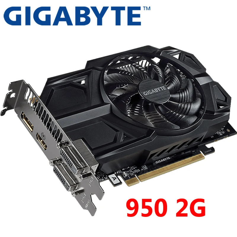 GIGABYTE Original GPU GTX 950 2 Гб видеокарта 128Bit GDDR5 видеокарты для nVIDIA Geforce GTX950