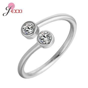

New Simple Design 925 Sterling Silver Round Open Rings For Women Girls Wedding/Engagement Party Jewelry Hot Fashion Rings