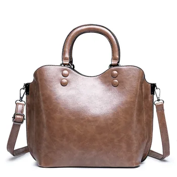 

2020 New Style Kelly Bag WOMEN'S Bag Europe and America Fashion Models Oil Wax Leather Women's Single-shoulder Crossbody Bag Bag