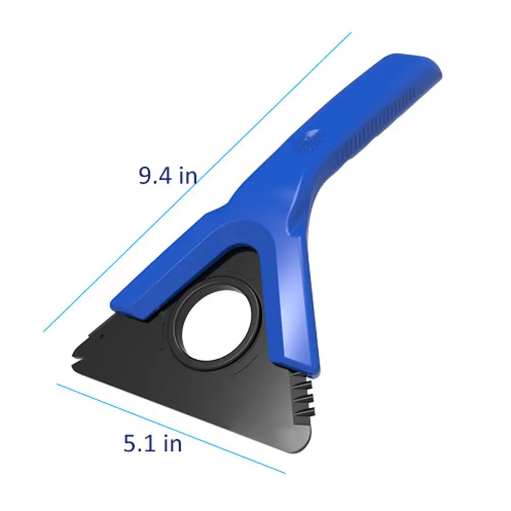 Многофункциональный портативный автомобильный скребок для льда, лопата для удаления снега - Цвет: QM192330-BU1