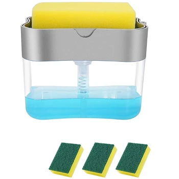 

Dish Soap Dispenser for Kitchen, Soap Dispenser with Sponge Holder,Hand Soap Dispenser, Soap Pump Dispenser,Sponge Caddy