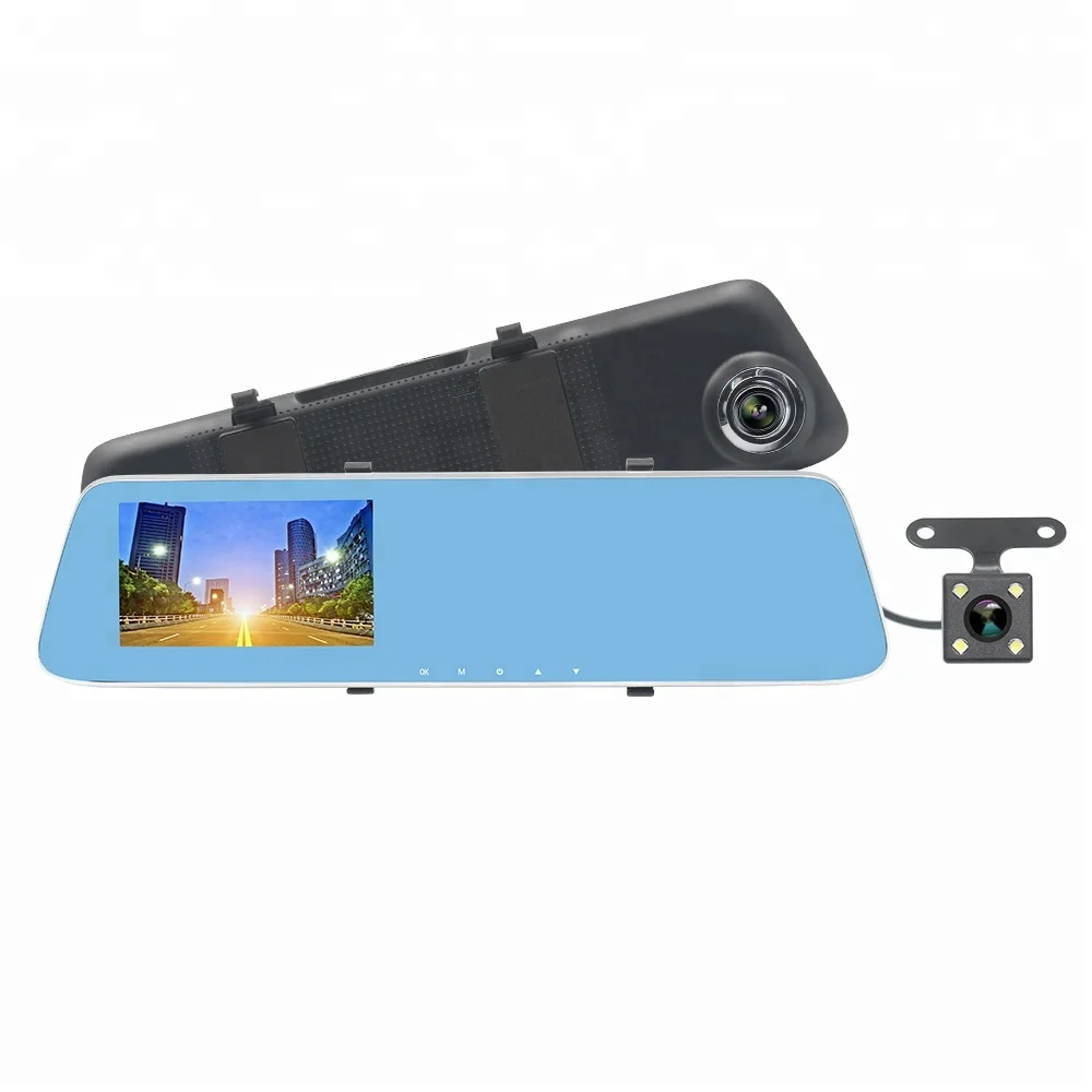 

4.3 Inch Video recorder Hidden HD 1080P Reversing Automobile Car Side Rearview Mirror Camera DVR Recorder System Dual Lens