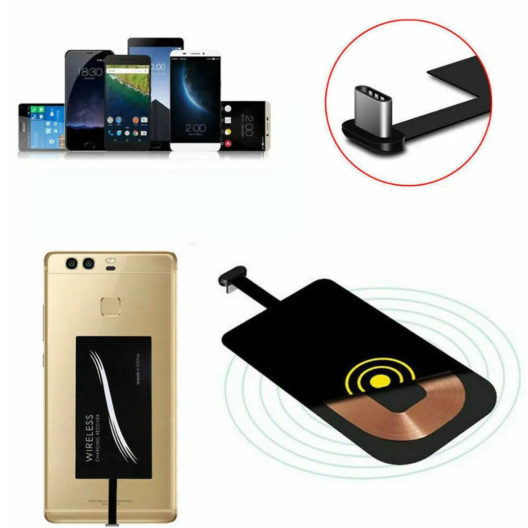 Беспроводной зарядный приемник Type C для мобильного телефона Android ультра тонкий USB
