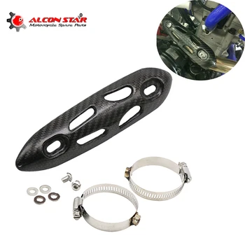

Alconstar- Carbon Fiber Motorcycle Exhaust Pipe Protection Heat Shield Cover For YAMAHA for ZUSUKI for KAWASAKI for HONDA KTM