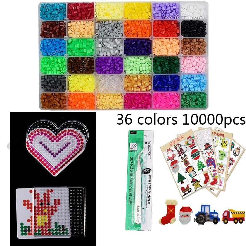 48 Colors Box Set Hama Beads 5mm DIY Toys Ironing Beads 5mm Educational Kids Diy Toys Fuse Beads Pegboard Sheets Free shipping 10