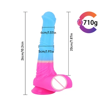 26cm Rainbow Huge Penis Animal Horse Dildos Dick With Strong Suction Cup Strapon Big Sex Toys For Women Flirt Sex Shop Big Dick 6