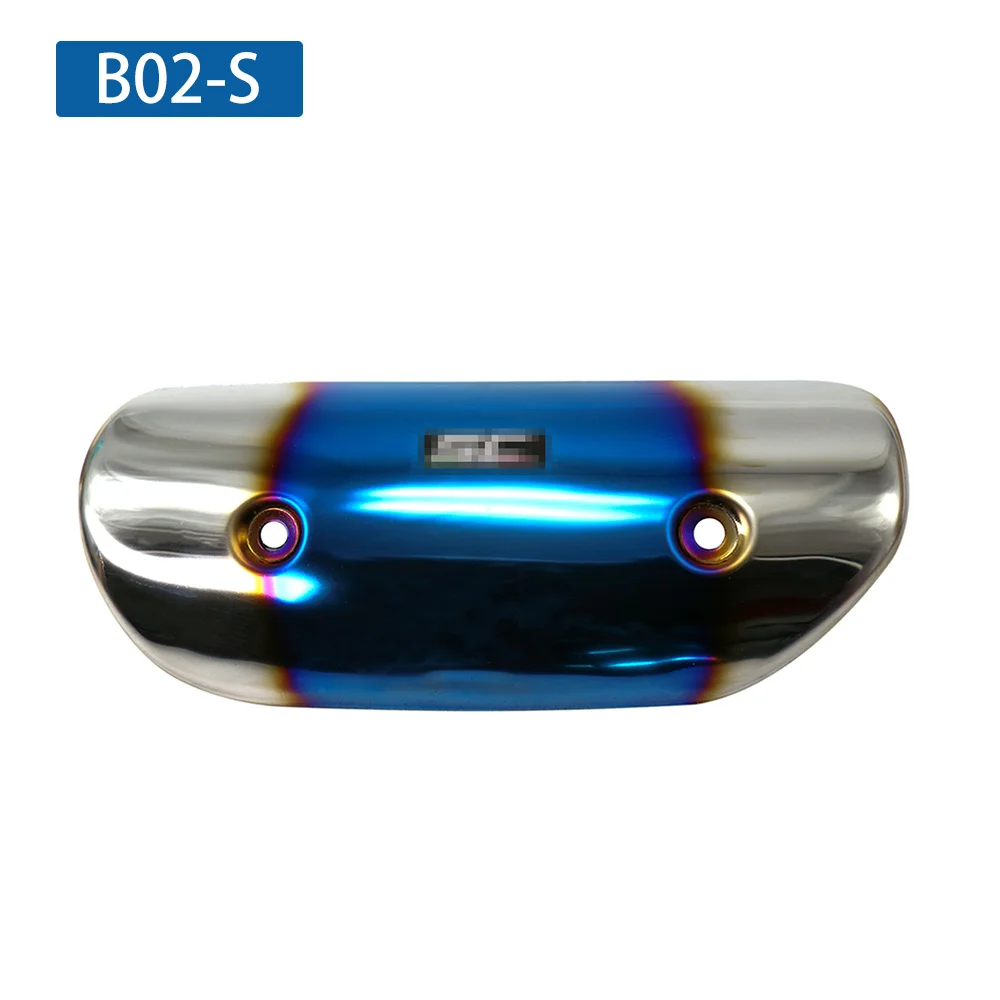 B 02 ZS MOTOS универсальный мотоцикл Нержавеющая вытяжка протектор тепловой щит крышка для AR SC Yoshimura глушитель крышка - Цвет: B 02