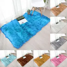 Шерсть имитация коврик из овчины искусственная Нескользящая для спальни, ворсистый ковер коврики ковер antideslizante alfombra tapis fourrure Блан# FS19