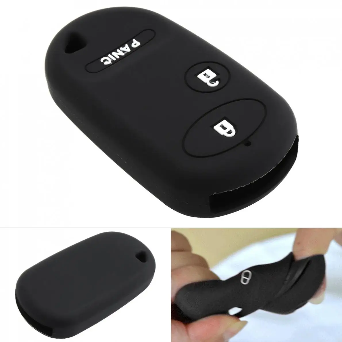 

2 Buttons Silicone Smart Car Remote Key Case Protector Holder Fit for Honda Civic Element Accord CRV Insight Pilot 2001-2005