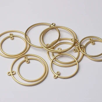 

10pcs/lot Zinc Alloy Matte Golden Round Circle Charms Frame Pendant Bezel Setting Cabochon Setting Diy Earrings Accessories