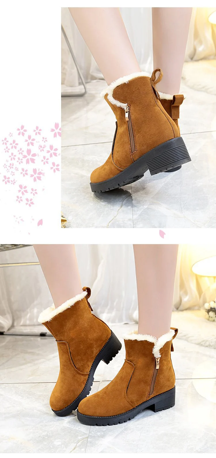 Зимние сапоги женская зимняя обувь на платформе с толстой подошвой; botas mujer; женские ботинки; нескользящие Зимние ботильоны