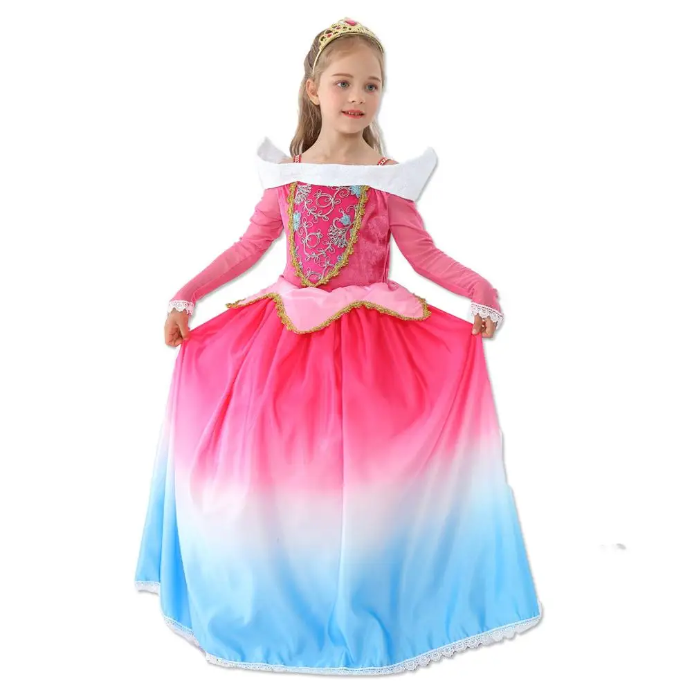Костюмы на Хэллоуин для девочек; элегантное платье для костюмированной вечеринки с длинными рукавами и градиентом для девочек; детский подарок на Хэллоуин; Ai Luo princes