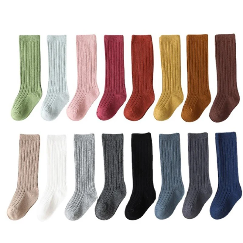 Kids Socks Spanish Children Socks Stripe Boys And Girls Cotton Sock Breathable Knee High Baby Long Socks School Uniform 0-7Years