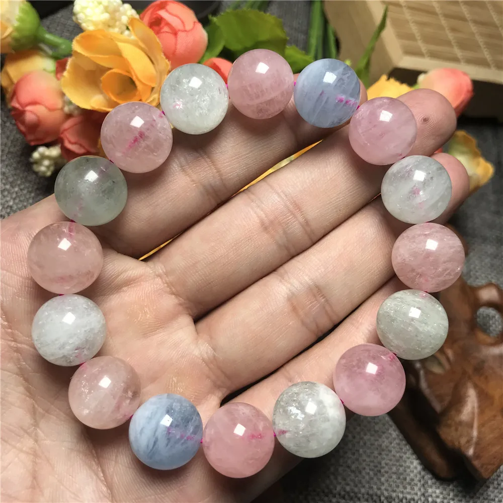 Natural Beryl Colorful Morganite Bracelet  (2)