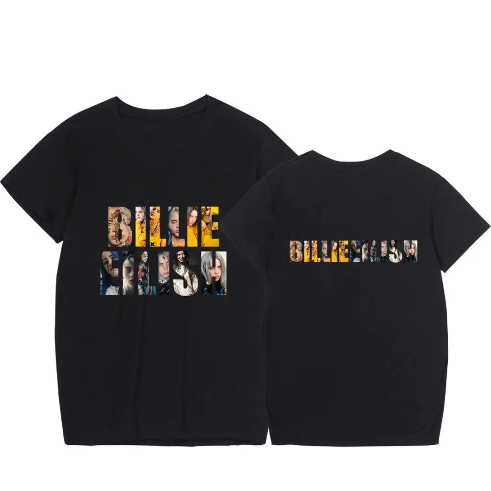 Billie Eilish женская футболка с принтом Харадзюку каваи, модная футболка с 3d графикой, футболка в Корейском стиле, женские футболки - Цвет: black - style 6