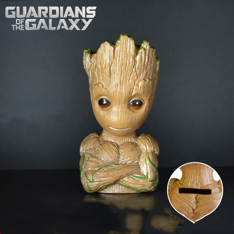 15CM Groot Tree Man Cartoon Piggy Bank Guardians Of The Galaxy Marvel Anime Figure Children's Coin Toy Birthday Gifts | Игрушки и