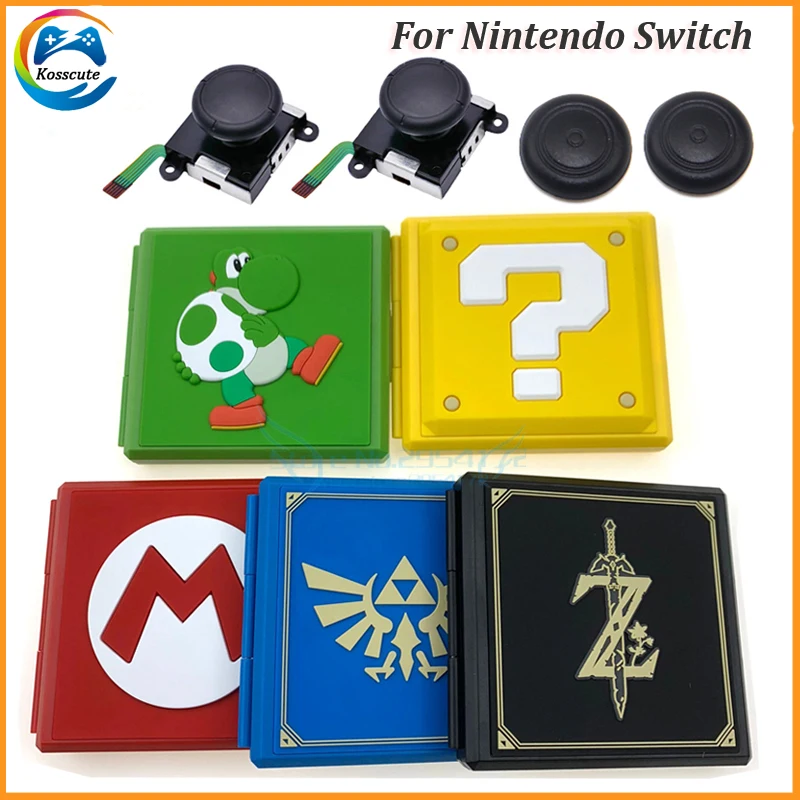 

For Nintend Switch Game Card Case Storage Box for Nintendo Switch for 12in1 NS Game Cards case +3D Analog joysticker accessories