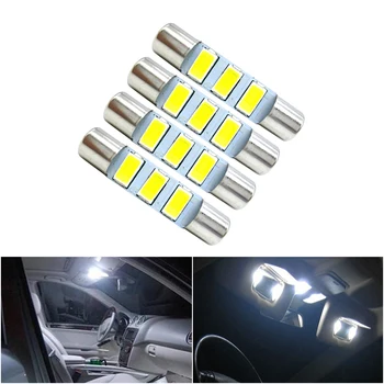 

4x Car Interior Light 28mm 29mm 6614 LED Replacement Bulbs 6614F 6612F Interior Vanity Mirror Sun Visor Dome Map Light Canbus