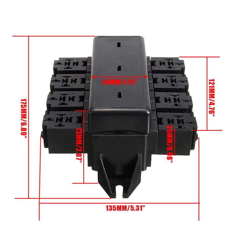 20 Way Black Car Seat Medium Relay Fuse Box Assembly with 40pcs Terminals Car Engine Compartment Insurance Holder Box Mounting