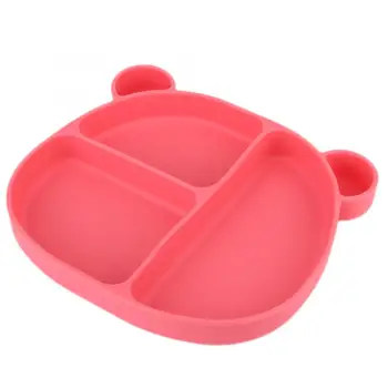 

Cute Bear Infant Suction Plate Dishes Divided Non-Slip High Temperature Resistant Food Baby Plate Children Tableware Dinnerware