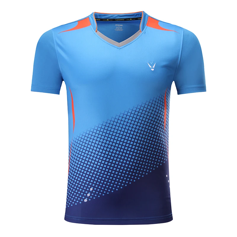 3860A blue Новые мужские футболки для бадминтона, спортивные мужские футболки для тенниса, футболки для настольного тенниса, быстросохнущие спортивные майки для фитнеса и тренировок - Цвет: 3860A blue