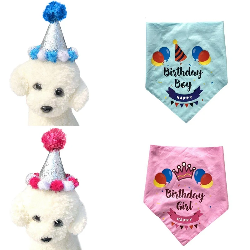

Pet Dogs Caps/Bibs Cat Dog Birthday Costume Sequin Design Headwear Cap Hat Pets Christmas Party Accessories