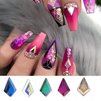 

50pcs Crystal Nail Rhinestone Gemstone nail diamond jewelry flat nails shaped rhinestone Japanese 5.5*8 arrow nail Rhinestone