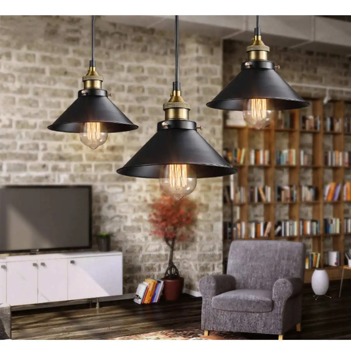 

22cm Vintage Country Ceiling Lights Led Ceiling Lamp Loft Iron Home Bar Cafe Lamp Lighting For Living Room Decor