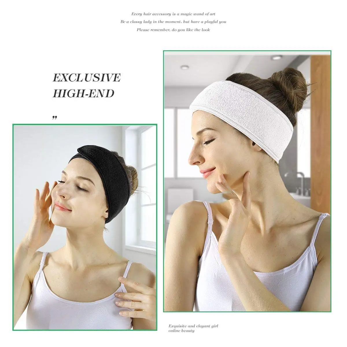 Towel Head Band Sweat Hairband Head Wrap Non-slip Stretchable Washable Headband Hair band for Sports Face Wash Makeup vintage hair clips