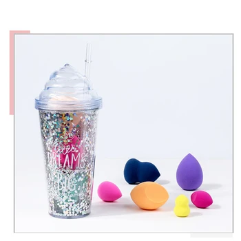 

Miss Gorgeous 6pcs Makeup Sponge Gourd Shape Cosmetics Foundations Beauty Eggs Dual-use Air Cushion Puff Make Up Tools With Cup