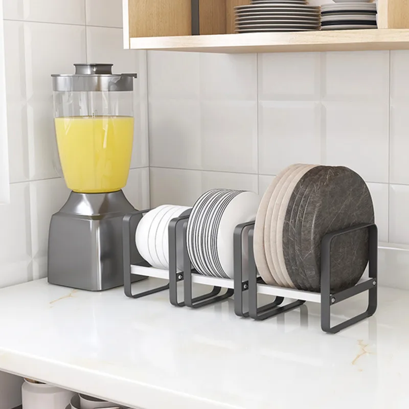 

Металлическая стойка для посуды, держатель для кухонной доски, полки для хранения шкафа, практичная тарелка, чашка, крышка, чаша, вешалка для шкафа, органайзер для столешницы
