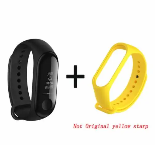 add yellow starp Xiaomi mi-браслет 3 Смарт-Браслет фитнес-браслет mi Band 3 большой сенсорный экран OLED частота сердечных сокращений Smartband - Цвет: add yellow starp