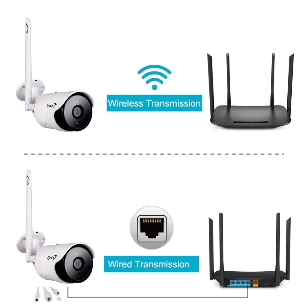 Wi-fi sem Fio ao ar Livre à Prova de Intempéries de Visão Câmera de Segurança com Slot para tf Zjuxin Câmera hd Nuvem Noturna Infravermelha ai 1080p ip 8 Wi-fi Sem Fio Ao Ar Livre À