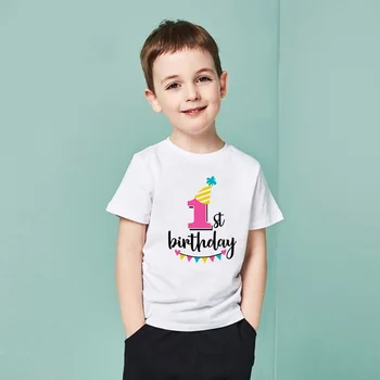 

Birthday Number Kids Tshirt Boys Girls Birthday Party Tops T-shirts It's My Birthday Short Sleeve Soft Clothes Children Present