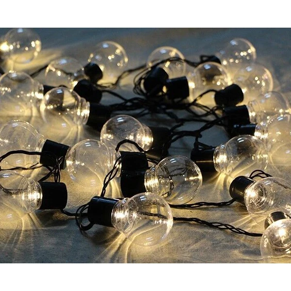 Transparent Warm AC 110V 220V LED Bulbs String 3M 6M Led Globe Fairy Lights Christmas Outdoor Wedding Party Patio Yard Decorative Light Lawn Lamp - Emitting Color: Transparent Warm